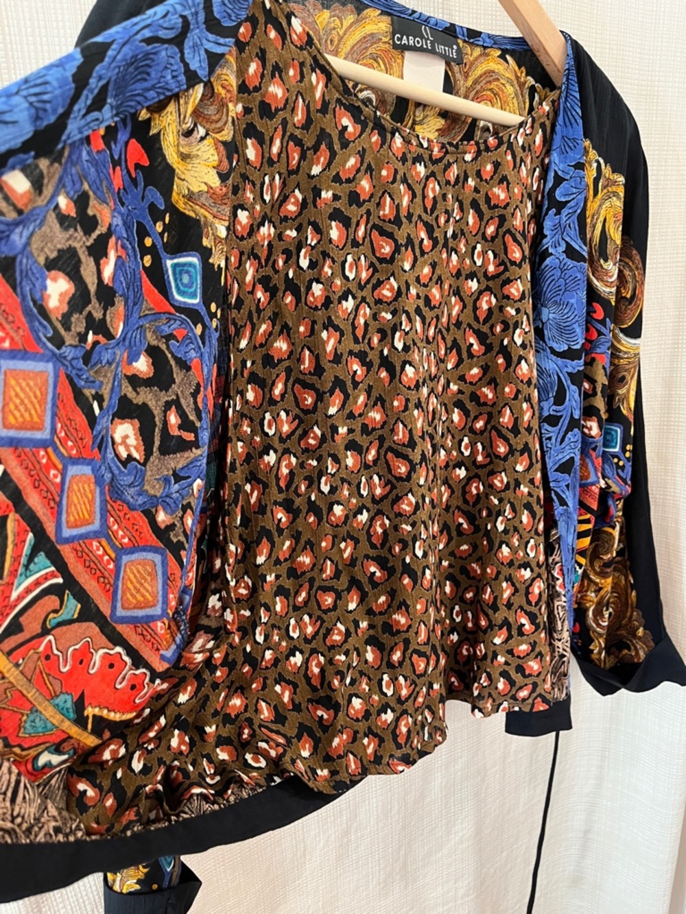 Vintage 90s Whimsigoth Baroque Print Shirt Carole Little Romantic Art to Wear - Picture 9 of 15